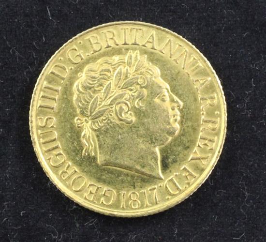 A George III gold sovereign, 1817,